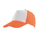 5 segmentowa czapka SHINY, biały, pomarańczowy
