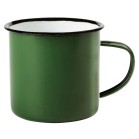 Kubek emaliowany RETRO CUP, biały, zielony