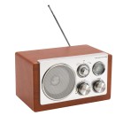 Radio AM/FM CLASSIC, brązowy, srebrny