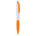 Długopis JUMP, biały, pomarańczowy