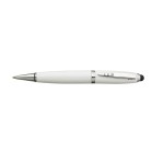 Długopis ze stali nierdzewnej TOUCH DOWN, biały, srebrny